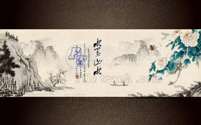 File gốc File gốc in tranh tổng hợp tường nền K40034 (in lụa) trang trí tường