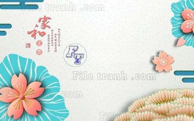 File gốc File gốc in tranh tổng hợp tường nền K40045 (in lụa) trang trí tường