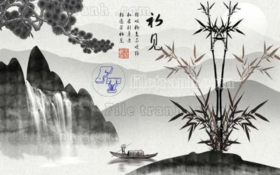 File gốc File gốc in tranh tổng hợp tường nền K40123 (in lụa) tranh mã đáo