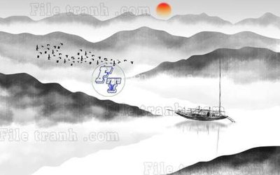 File in lụa File gốc in tranh tổng hợp tường nền K40175 (phong cảnh) File gốc in tranh tổng hợp tường nền K40175