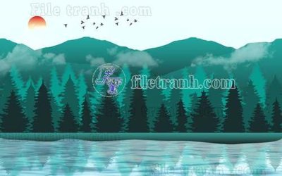 Download file gốc File gốc in tranh tổng hợp tường nền K40239 (in lụa) tranh 3D