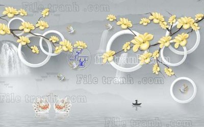 File gốc File gốc in tranh tổng hợp tường nền K40327 (in lụa) tranh thuận buồm