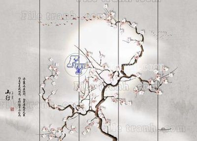 File gốc File gốc in tranh tổng hợp tường nền K40367 (in tráng gương) ốp tường