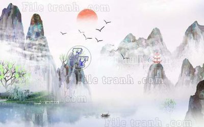 File tranh File gốc in tranh tổng hợp tường nền K40461 (file gốc) chuẩn màu in