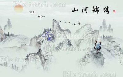 File in trần File gốc in tranh tổng hợp tường nền K40544 (file gốc) phong thủy