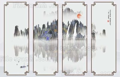 Download file gốc File gốc in tranh tổng hợp tường nền K40590 (in lụa) tranh 3D