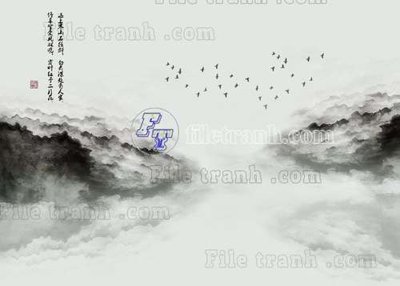 File in trần File gốc in tranh tổng hợp tường nền K40617 (bản gốc 3D) sống động