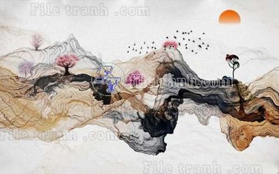 File gốc File gốc in tranh tổng hợp tường nền K40640 (in tráng gương) ốp tường