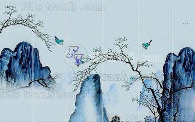 Download file gốc File gốc in tranh tổng hợp tường nền K40657 (in mica) trang trí