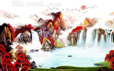 File tranh in tráng gương File gốc in tranh tổng hợp tường nền K40664 (siêu nét)
