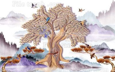 File gốc File gốc in tranh tổng hợp tường nền K40723 (in mica) làm bảng hiệu