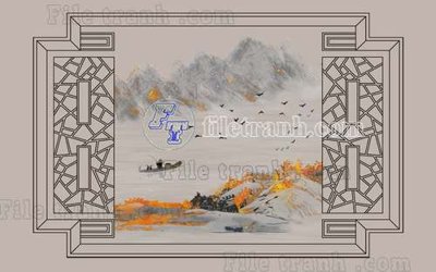 File gốc File gốc in tranh tổng hợp tường nền K40773 (in tráng gương) sang trọng