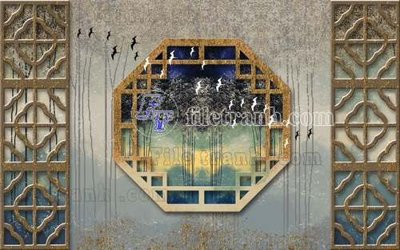 File gốc File gốc in tranh tổng hợp tường nền K40866 (in tráng gương) ốp tường