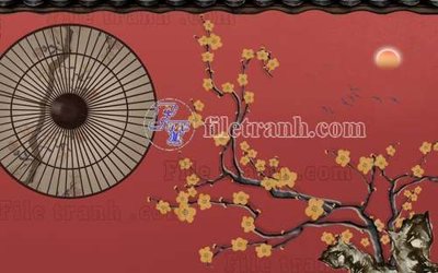 File gốc File gốc in tranh tổng hợp tường nền K41055 (in lụa) hoa văn cổ điển