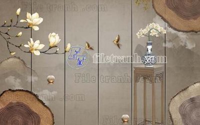 File gốc File gốc in tranh tổng hợp tường nền K41104 (in lụa) tranh mã đáo