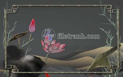 Tải file File gốc in tranh tổng hợp tường nền K41250 (gốc) chủ đề phong thủy