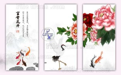 File tranh File gốc in tranh tổng hợp tường nền K41330 (file gốc) chủ đề phong thủy
