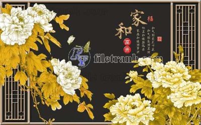 Download file gốc File gốc in tranh tổng hợp tường nền K41369 (in lụa) hoa lá