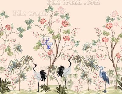 File gốc File gốc in tranh tổng hợp tường nền K43111 (AI/EPS) cho in ấn