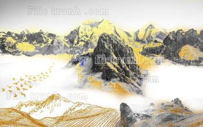 Download file gốc File gốc in tranh tổng hợp tường nền K44022 (in mica) trang trí