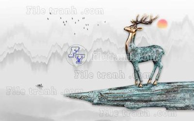 Download file gốc File gốc in tranh tổng hợp tường nền K44095 (in mica) trong suốt