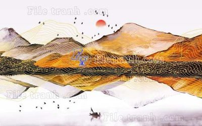 File tranh File gốc in tranh tổng hợp tường nền K44102 (bản gốc) in lụa 3D