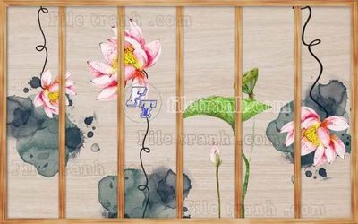 File gốc File gốc in tranh tổng hợp tường nền K44132 (in lụa) hoa văn cổ điển