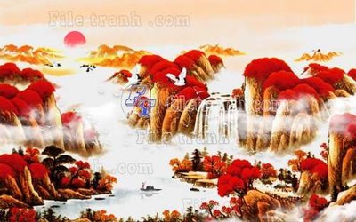 File tranh File gốc in tranh tổng hợp tường nền K44138 (bản gốc) in lụa 3D