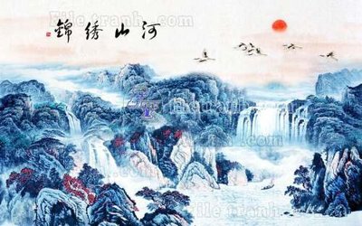 File gốc File gốc in tranh tổng hợp tường nền K44149 (in lụa) hoa văn cổ điển