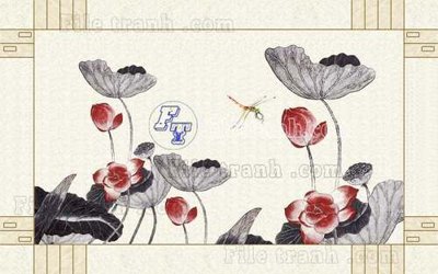 File gốc File gốc in tranh tổng hợp tường nền K44189 (in lụa) chi tiết cao