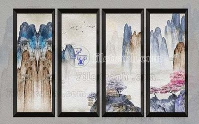 Ảnh gốc File gốc in tranh tổng hợp tường nền K44196 (nét căng) in mica