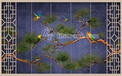 File tranh gốc in trần nhà File gốc in tranh tổng hợp tường nền K44246 3D