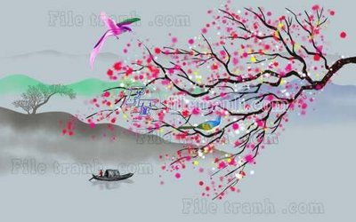 File ảnh File gốc in tranh tổng hợp tường nền K44256 (gốc) in standee