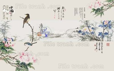 File gốc File gốc in tranh tổng hợp tường nền K44481 (in lụa) tranh thuận buồm