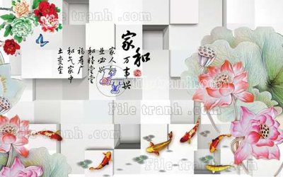 File tranh in tráng gương File gốc in tranh tổng hợp tường nền K44573 (siêu nét)