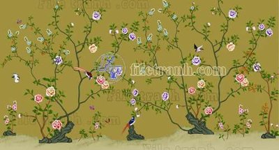 Download file gốc File gốc in tranh tổng hợp tường nền K44662 (in lụa) cao cấp