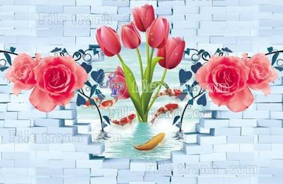 Download file gốc File gốc in tranh tổng hợp tường nền K44753 (in mica) 3D