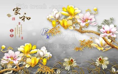 File in trần File gốc in tranh tổng hợp tường nền K44820 (file gốc) phong thủy