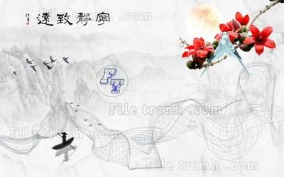 Download file gốc File gốc in tranh tổng hợp tường nền K45201 (in lụa) hoa lá