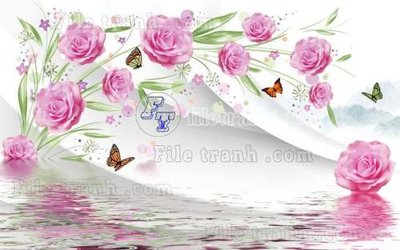 Download file gốc File gốc in tranh tổng hợp tường nền K45258 (in mica) trang trí