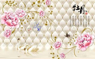 Tải file File gốc in tranh tổng hợp tường nền K45265 (gốc) chủ đề hoa sen