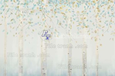 File gốc File tranh gốc dán tường hươu nai sừng K47005 (in lụa) hoa văn cổ điển