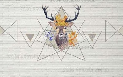 File tranh File tranh gốc dán tường hươu nai sừng K47025 (ảnh gốc) sắc nét hoàn hảo