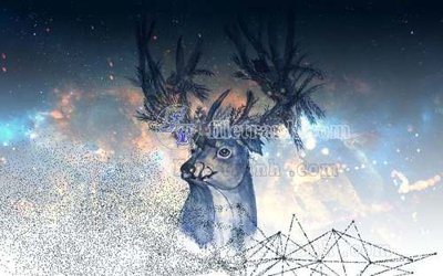 File tranh File tranh gốc dán tường hươu nai sừng K47032 (gốc) chủ đề động vật