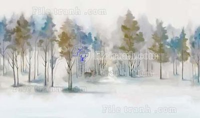 File ảnh File tranh gốc dán tường hươu nai sừng K47039 (gốc) in standee