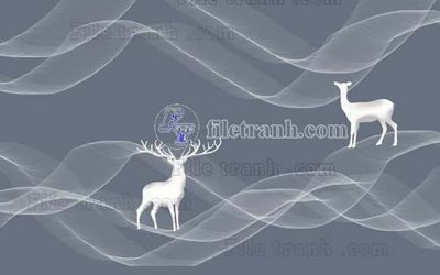 Tệp tin gốc File tranh gốc dán tường hươu nai sừng K47046 (chất lượng) File tranh gốc dán tường hươu nai sừng K47046