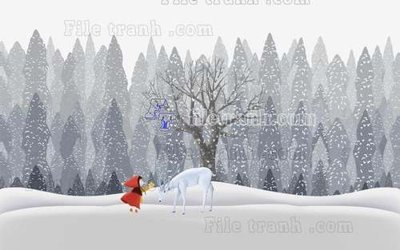 Download file File tranh gốc dán tường hươu nai sừng K47065 (gốc) in mica đèn LED