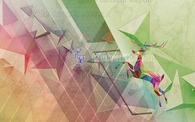 File gốc File tranh gốc dán tường hươu nai sừng K47072 (trang trí) phòng trẻ em