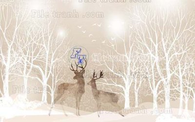 Tải file gốc File tranh gốc dán tường hươu nai sừng K47077 (in khổ lớn) không vỡ