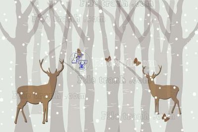 Tải file gốc File tranh gốc dán tường hươu nai sừng K47082 dùng cho in ấn